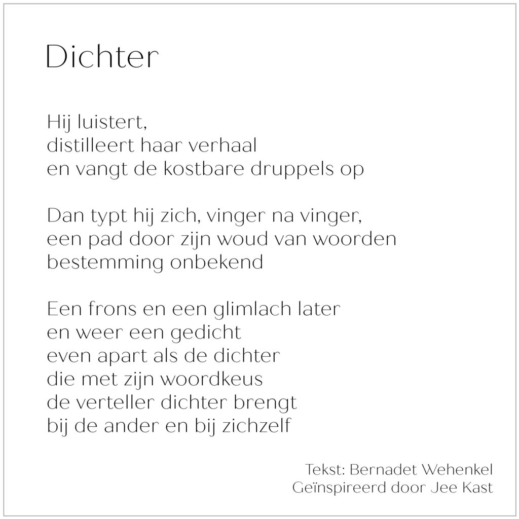 Een gedicht van Bernadet Wehenkel.