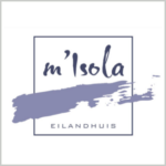 Logo van Eilandhuis m'Isola in een kader.