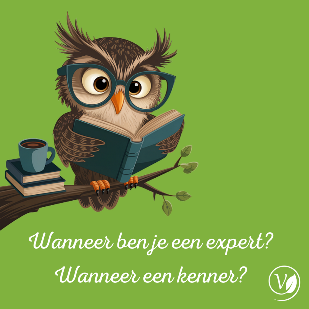 Beeld van een uil op een tak. Met een boek in de hand en 2 naast hem.